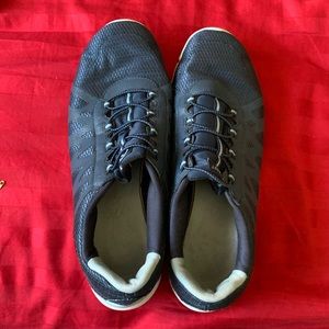 Navy blue slip on sneakers